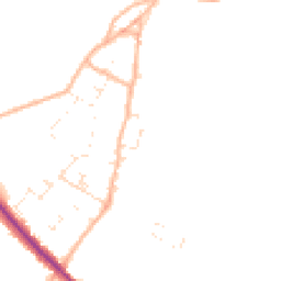 Daytime road noise heatmap for BH21 4JU
