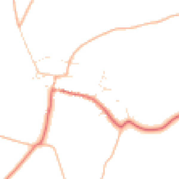 Daytime road noise heatmap for BH21 5PL