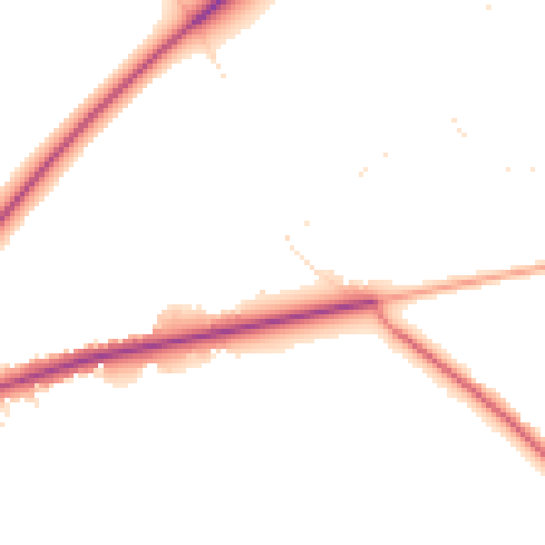 Daytime road noise heatmap for BH21 7NG