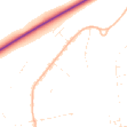 Daytime road noise heatmap for BH21 7RZ