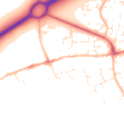 Daytime road noise heatmap for BH23 1FD