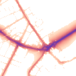 Daytime road noise heatmap for BH23 1QL