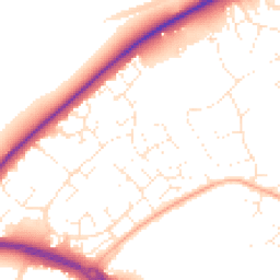 Daytime road noise heatmap for BH23 4UU