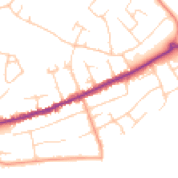 Daytime road noise heatmap for BH23 5HE