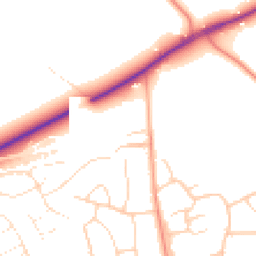 Daytime road noise heatmap for BH23 7DW