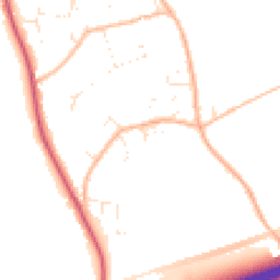 Daytime road noise heatmap for BH23 7PF
