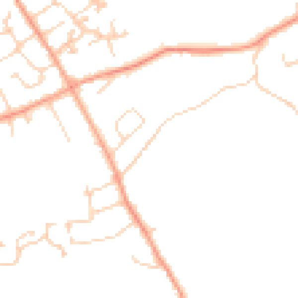 Daytime road noise heatmap for BH25 5AF
