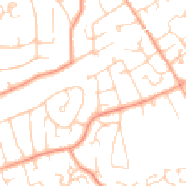 Daytime road noise heatmap for BH25 5BE
