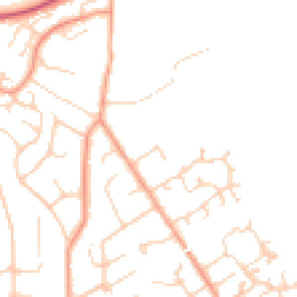 Daytime road noise heatmap for BH25 5DR