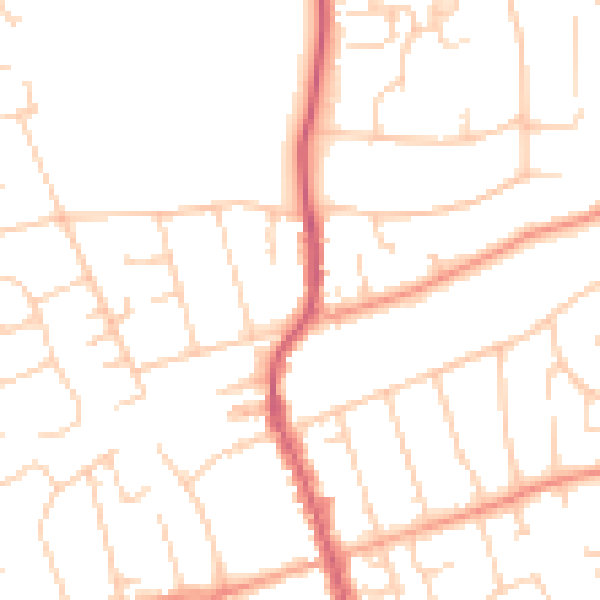 Daytime road noise heatmap for BH25 5WR