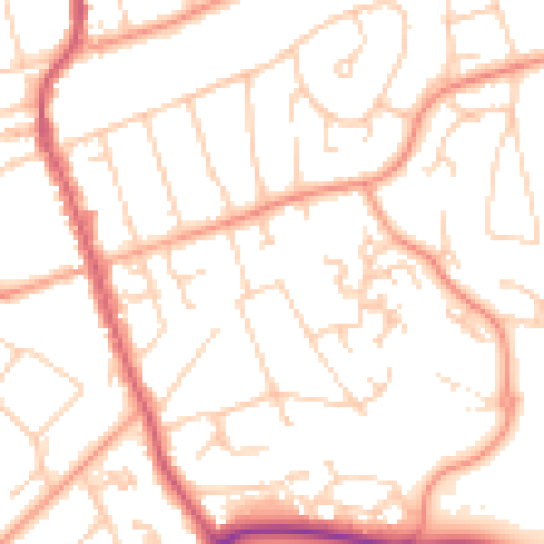 Daytime road noise heatmap for BH25 6ET