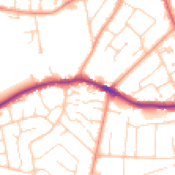 Daytime road noise heatmap for BH25 6PU
