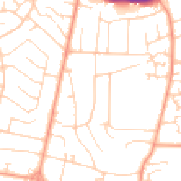 Daytime road noise heatmap for BH25 7BW