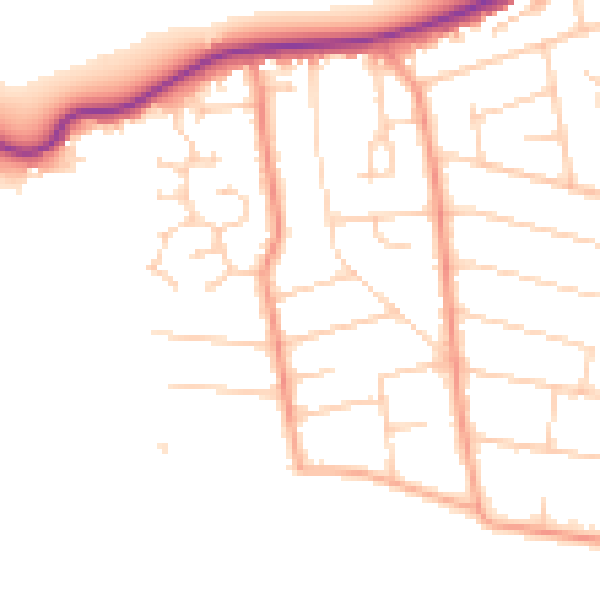 Daytime road noise heatmap for BH25 7PS
