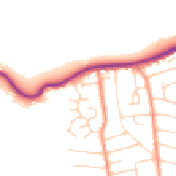 Daytime road noise heatmap for BH25 7QD