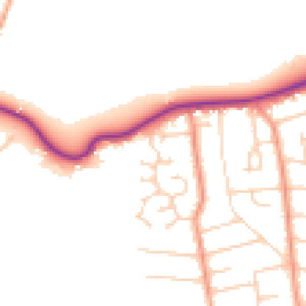 Daytime road noise heatmap for BH25 7ST