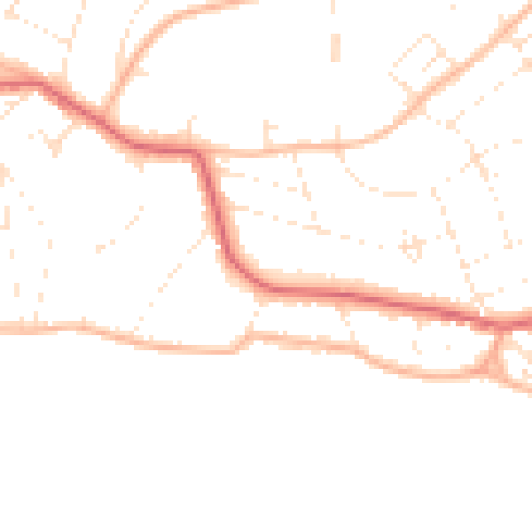 Daytime road noise heatmap for BH6 3DP