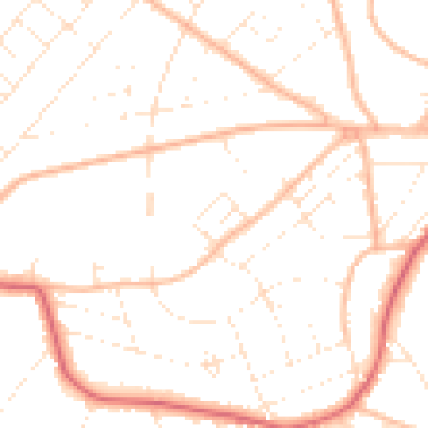 Daytime road noise heatmap for BH6 3HU