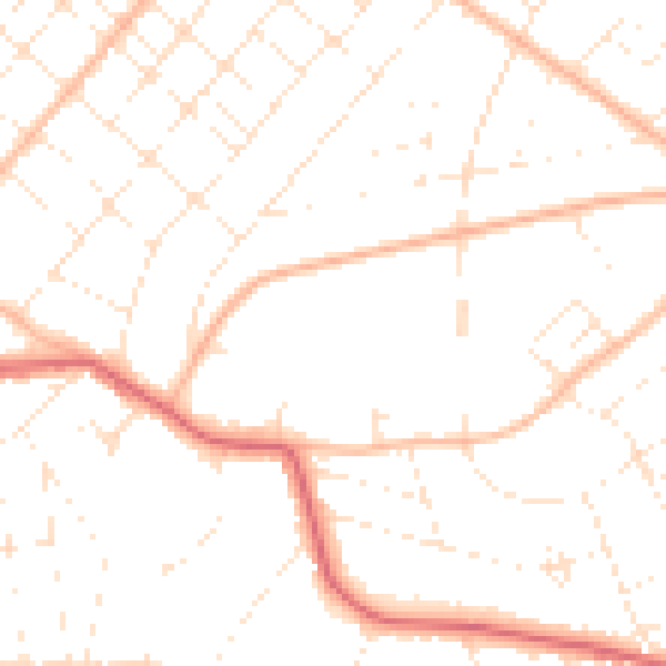 Daytime road noise heatmap for BH6 3LR
