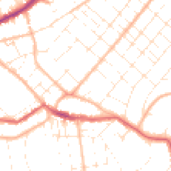 Daytime road noise heatmap for BH6 5AJ