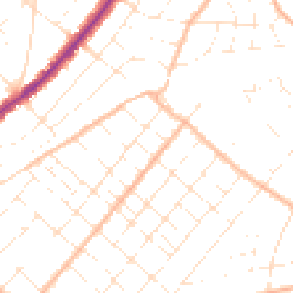 Daytime road noise heatmap for BH6 5DU