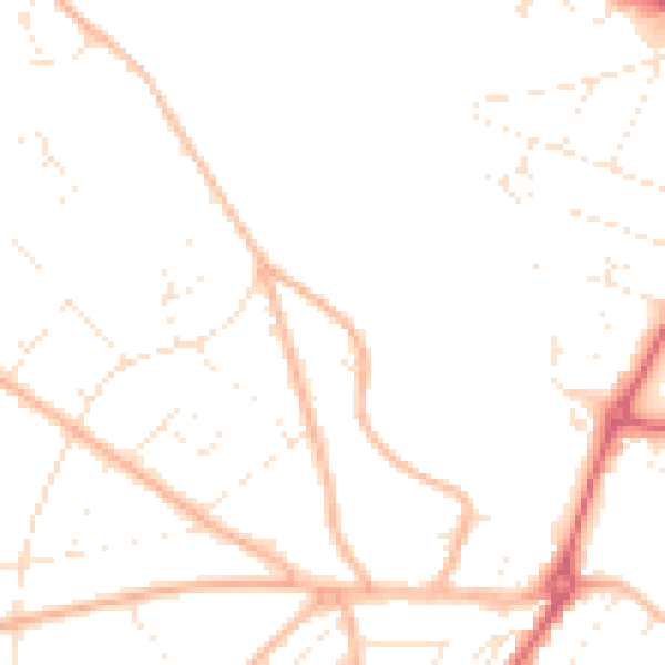 Daytime road noise heatmap for BH6 5NF