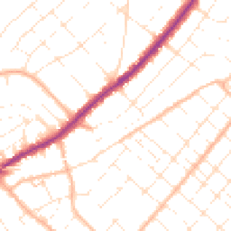 Daytime road noise heatmap for BH6 5NU