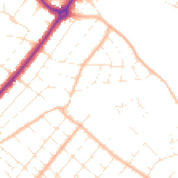 Daytime road noise heatmap for BH6 5QL