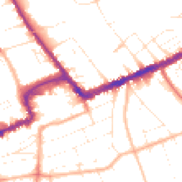 Daytime road noise heatmap for BH7 6BT