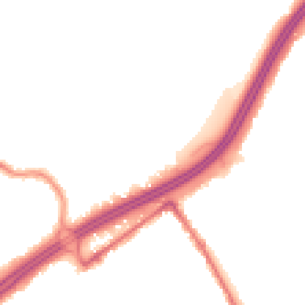 Night-time road noise heatmap for BH8 9BJ