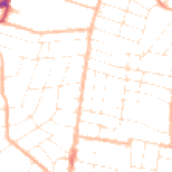 Daytime road noise heatmap for BH9 2AR