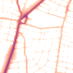 Daytime road noise heatmap for BH9 2FA