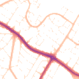 Daytime road noise heatmap for BH9 3PZ