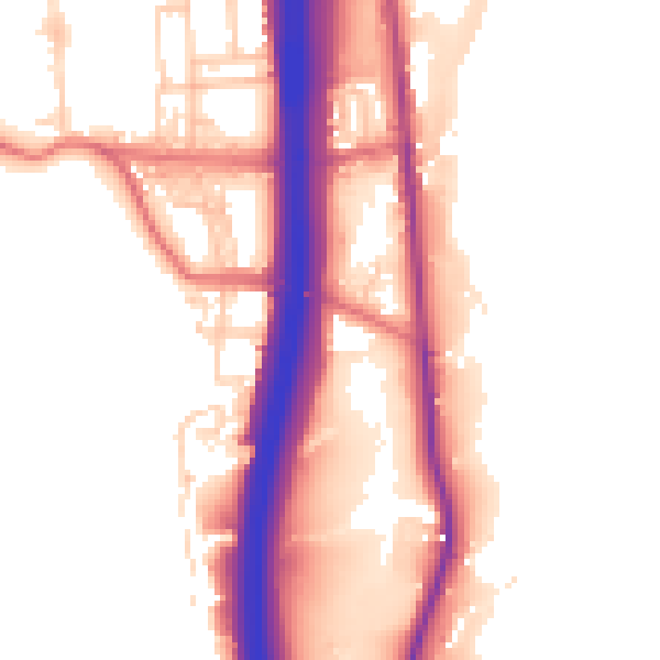 Daytime road noise heatmap for BL0 0DA