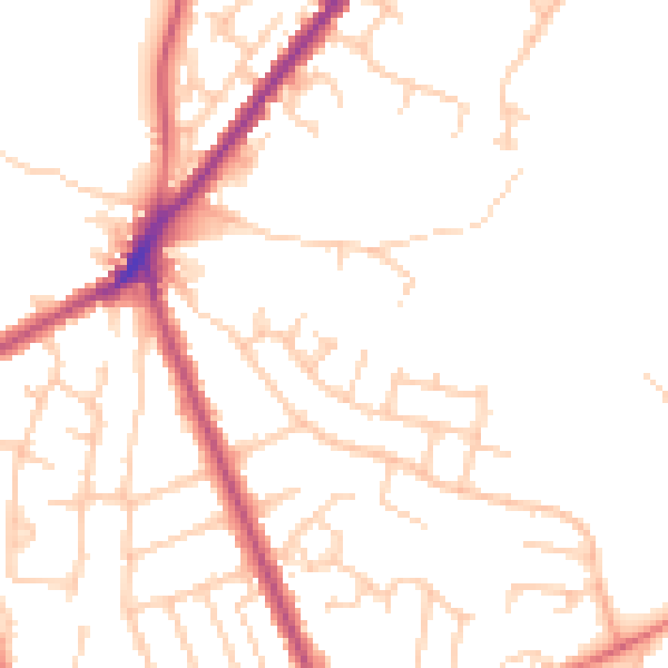 Daytime road noise heatmap for BL0 9RP