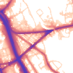 Daytime road noise heatmap for BL2 1AW