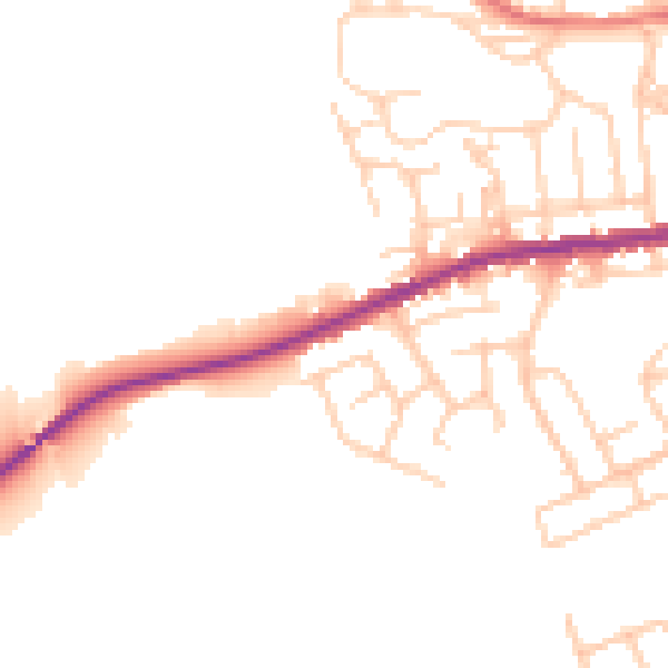 Daytime road noise heatmap for BL3 1BS