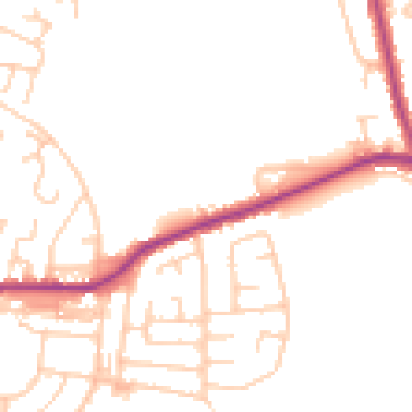 Daytime road noise heatmap for BL3 1PL