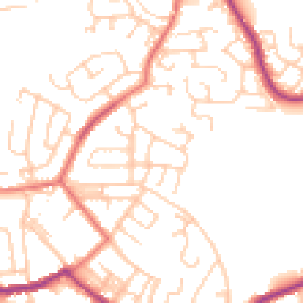 Daytime road noise heatmap for BL3 1XG