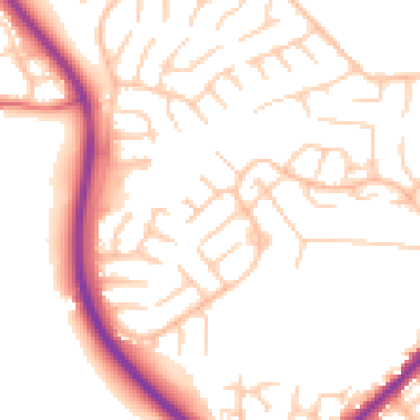 Daytime road noise heatmap for BL3 4TX