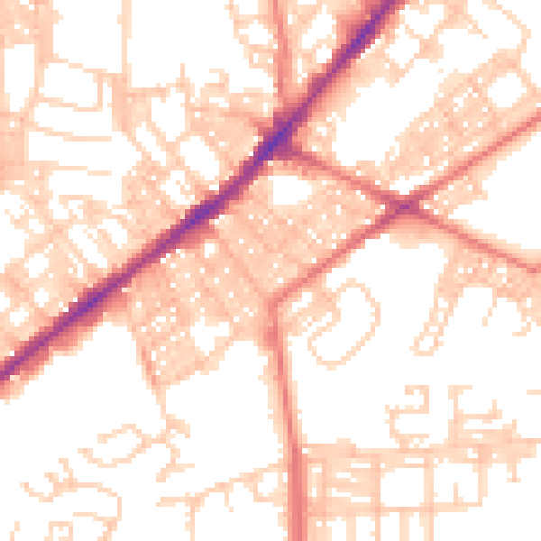 Daytime road noise heatmap for BL3 6TT