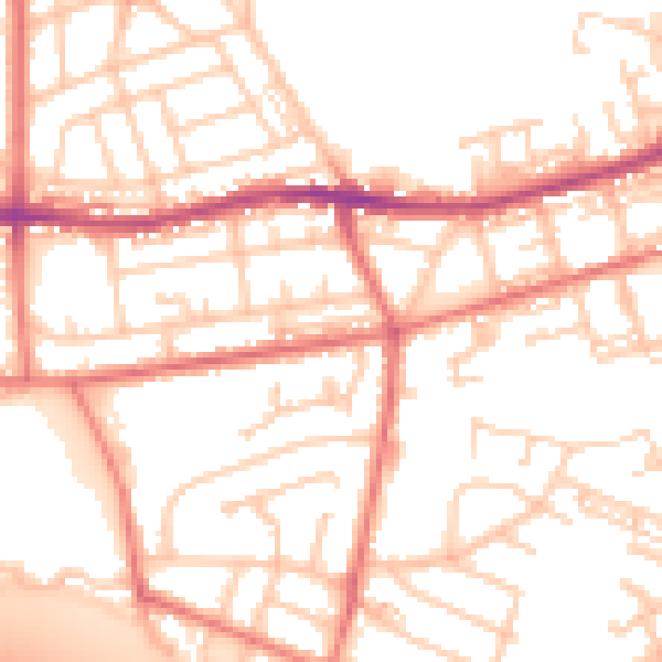 Daytime road noise heatmap for BL4 0AD