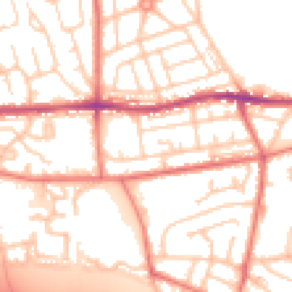 Daytime road noise heatmap for BL4 0AT