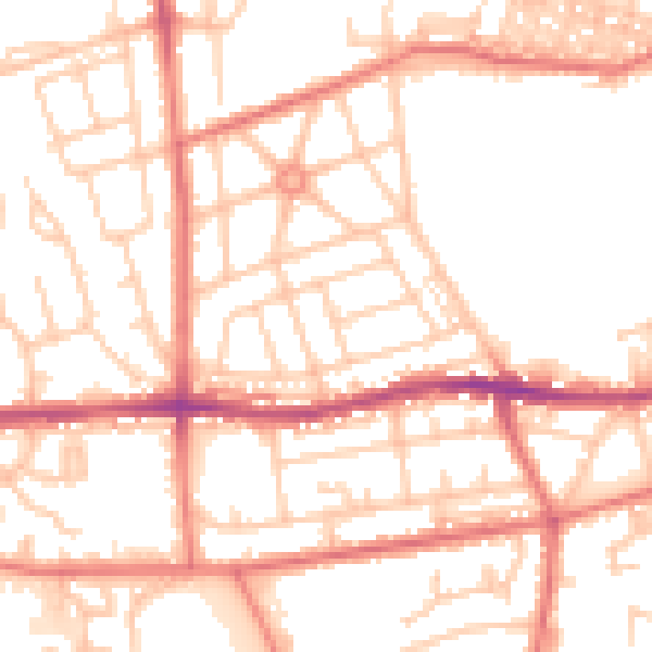 Daytime road noise heatmap for BL4 0ET