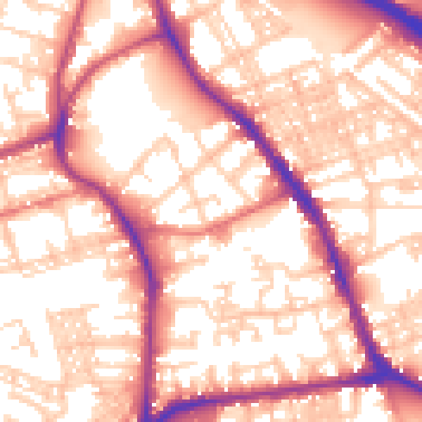 Daytime road noise heatmap for BL4 7AN