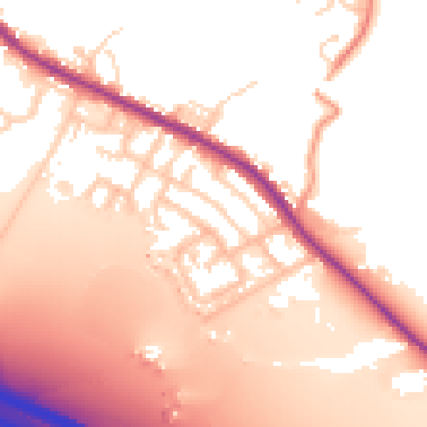 Daytime road noise heatmap for BL4 8PX