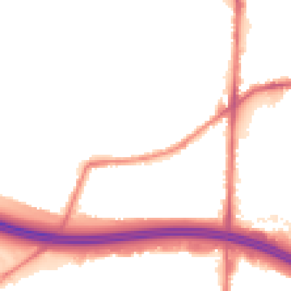 Night-time road noise heatmap for BL4 9QF
