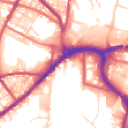 Daytime road noise heatmap for BL8 2AD