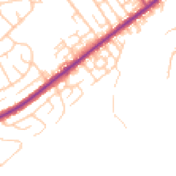 Daytime road noise heatmap for BL8 2BU