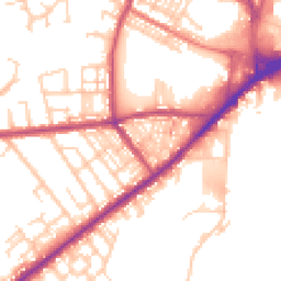Daytime road noise heatmap for BL8 2PX